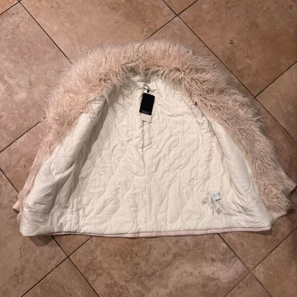 Zara Women's Pink and Cream Coat - Picture 3 of 6